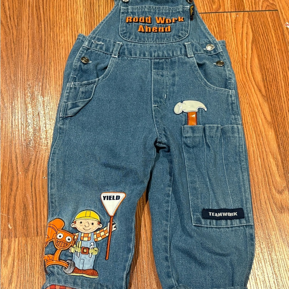 Bob the Builder Kids Blue Overalls with Construction Print